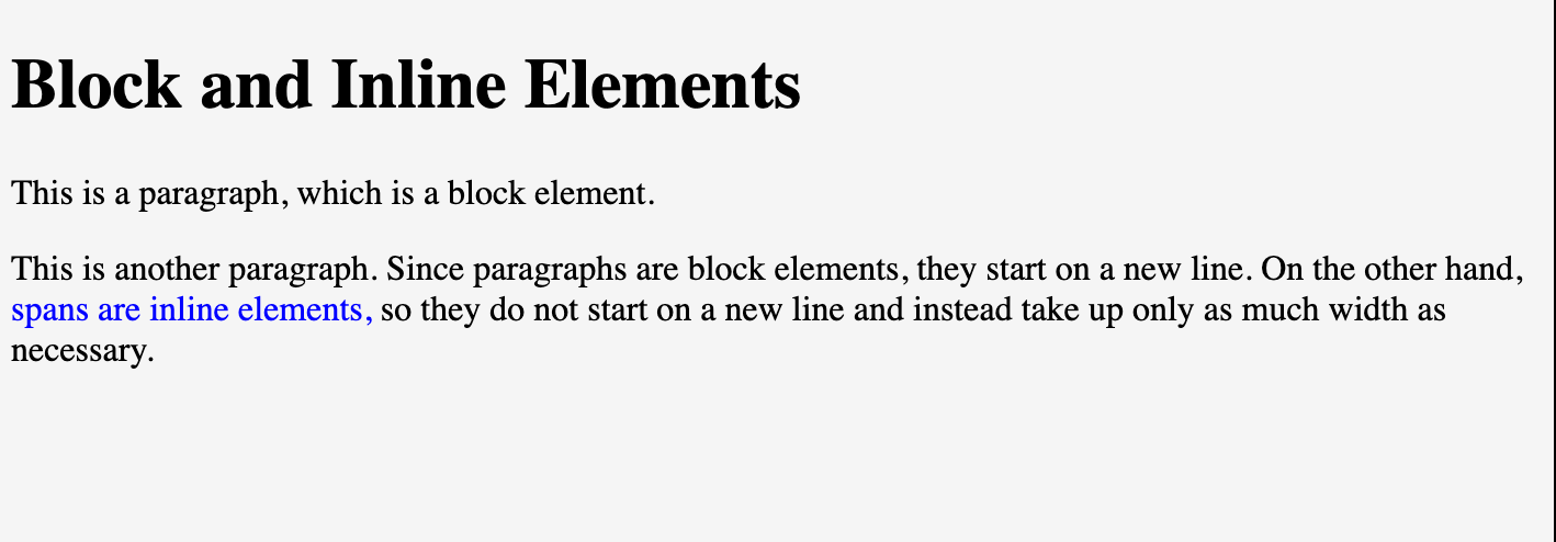 HTML: Block and Inline Elements