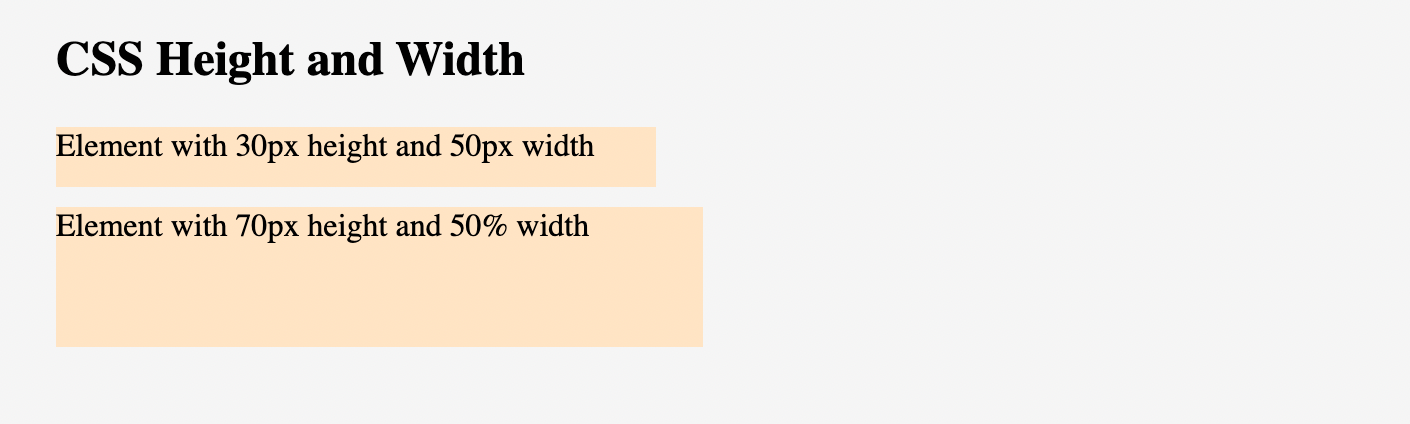 CSS Height and Width